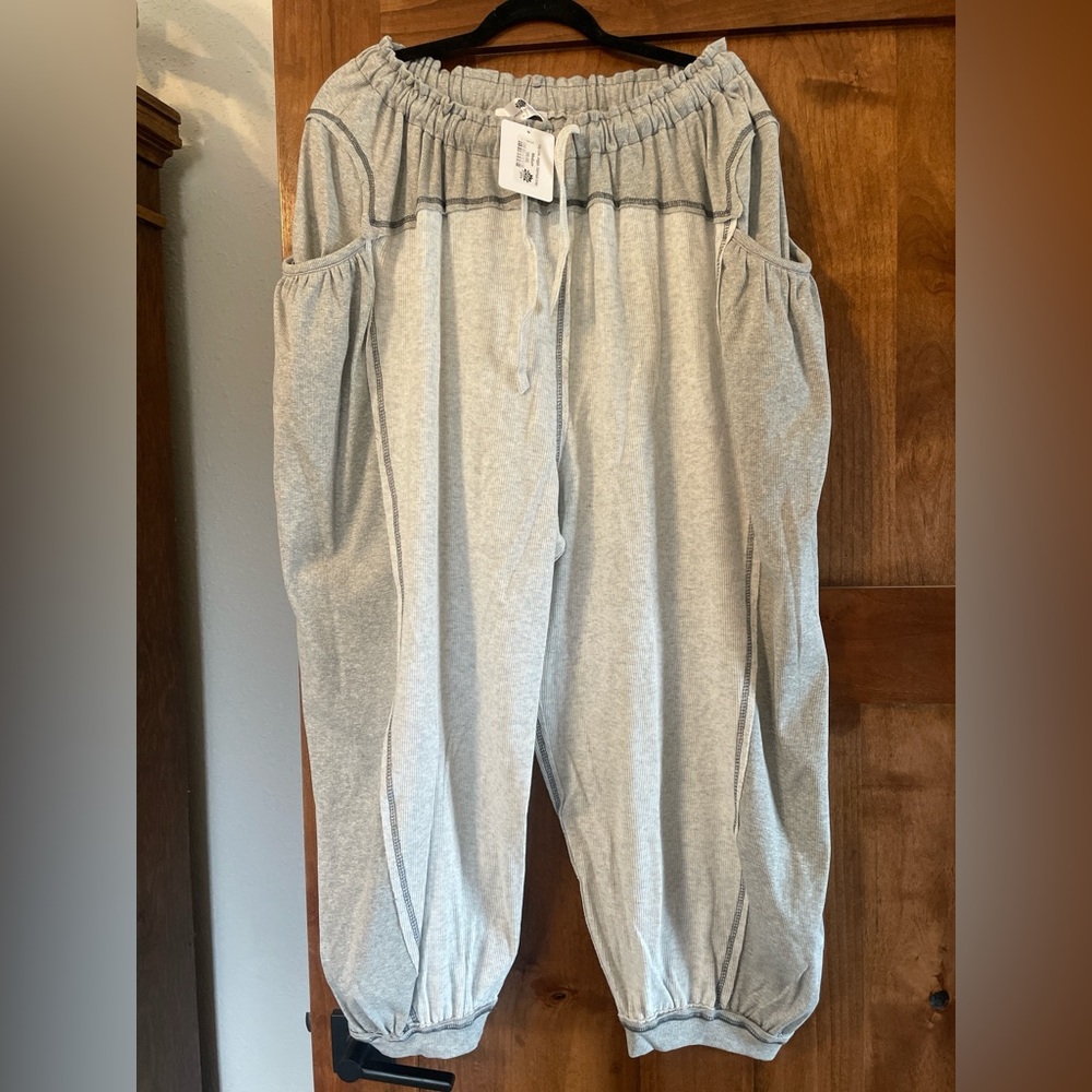 POL Grey/Oatmeal Harem Joggers